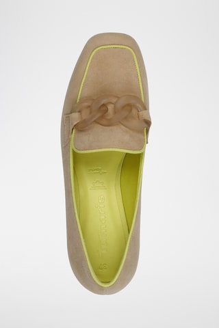 Mocassini con tacco in pelle scamosciata - Beige