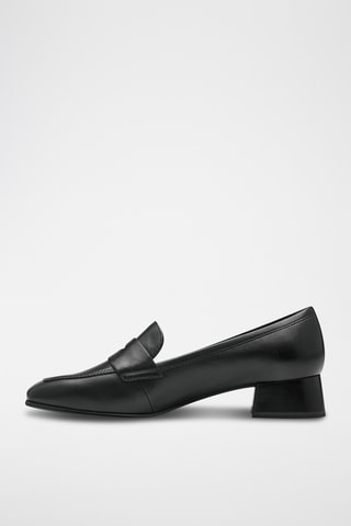 Mocassins à talons en cuir - Noir