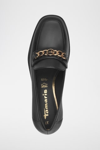 Mocassins à talons en cuir - Noir