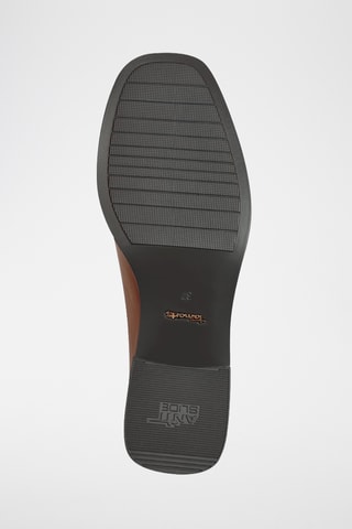 Mocassins à talons en cuir - Marron