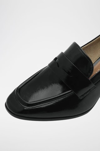Mocassins à talons vernis - Noir