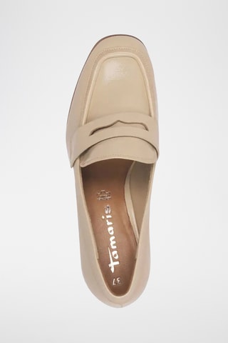 Mocassins à talons vernis - Beige
