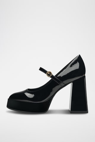 Scarpe baby con tacco in vernice - Nero