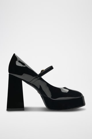 Scarpe baby con tacco in vernice - Nero