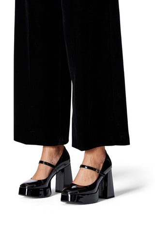 Scarpe baby con tacco in vernice - Nero