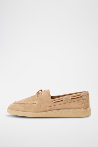 Chaussures bateau en nubuck - Taupe