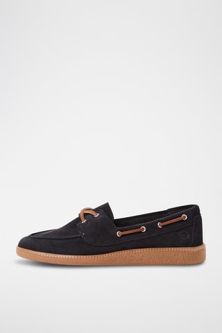 Chaussures bateau en nubuck - Bleu