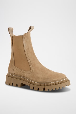 Stivaletti Beatles in pelle scamosciata - Beige