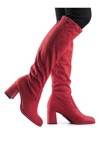 Stivali in pelle scamosciata - Rosso