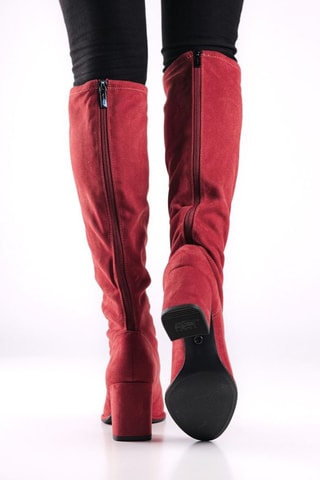 Stivali in pelle scamosciata - Rosso