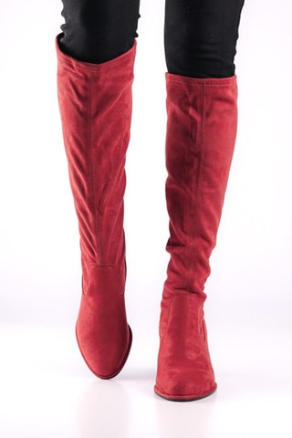 Stivali in pelle scamosciata - Rosso