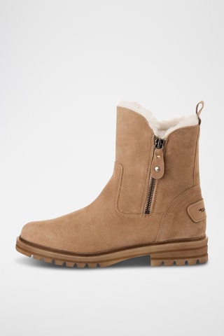 Stivaletti imbottiti in pelle scamosciata - Beige