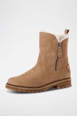 Stivaletti imbottiti in pelle scamosciata - Beige