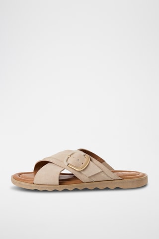 Ciabatte in pelle scamosciata - Beige