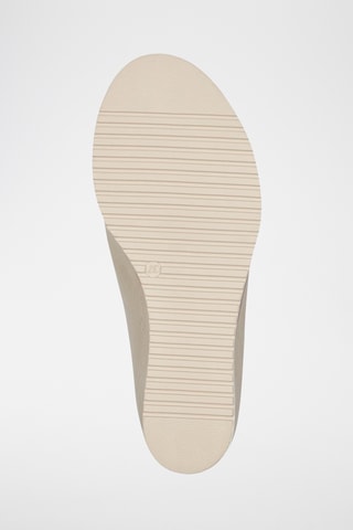 Ciabatte con zeppa in pelle - Beige