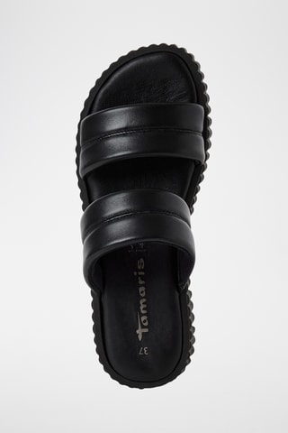 Ciabatte platform in pelle - Nero