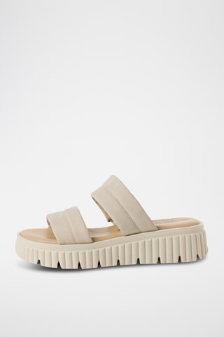 Ciabatte platform in pelle - Beige