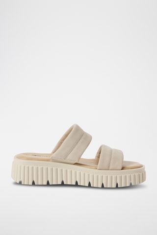 Ciabatte platform in pelle - Beige