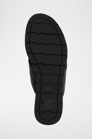 Mules compensées en cuir - Noir