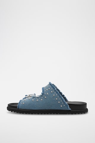 Ciabatte in jeans - Azzurro