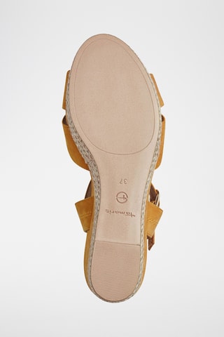 Espadrillas con zeppa in pelle scamosciata - Giallo