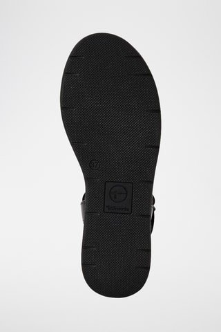 Sandali con zeppa in pelle - Nero