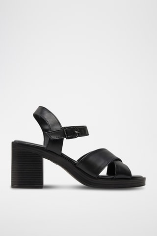 Sandales à talons en cuir - Noir