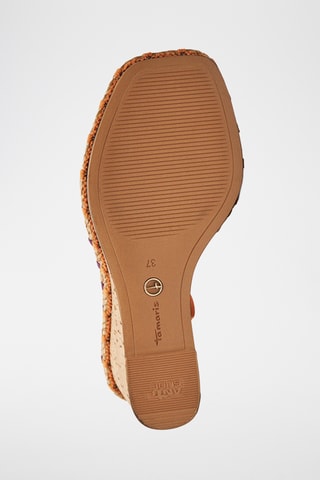 Sandales compensées en cuir - Orange