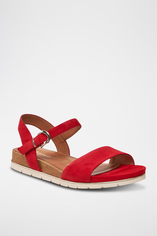 Sandali in pelle scamosciata - Rosso