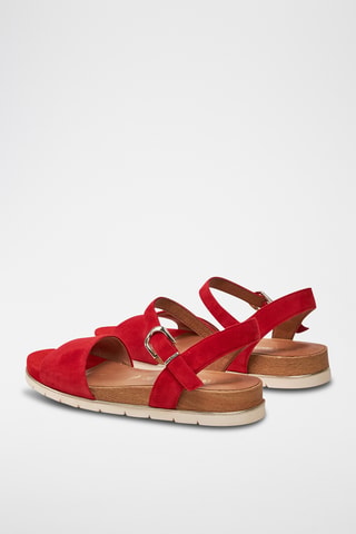 Sandali in pelle scamosciata - Rosso