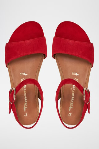 Sandali in pelle scamosciata - Rosso