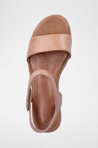 Sandales compensées en cuir - Marron