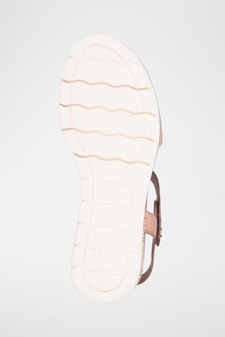 Sandales compensées en cuir - Marron