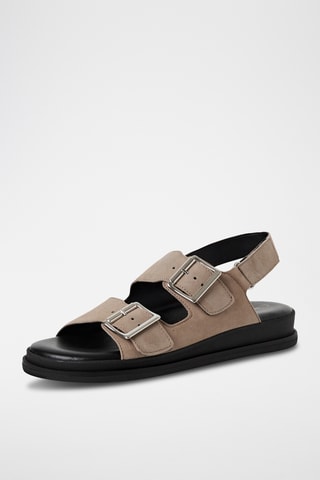 Sandali in pelle scamosciata - Bianco e viola