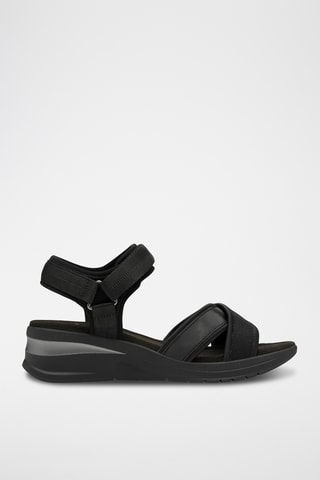 Sandali con zeppa - Nero