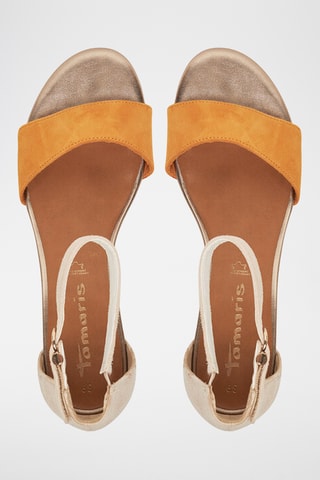 Sandali con tacco in pelle scamosciata - Arancione