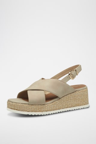Sandali con zeppa - Beige