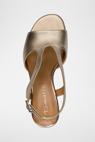Sandales à talons en cuir - Doré