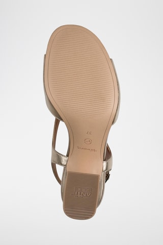 Sandales à talons en cuir - Doré