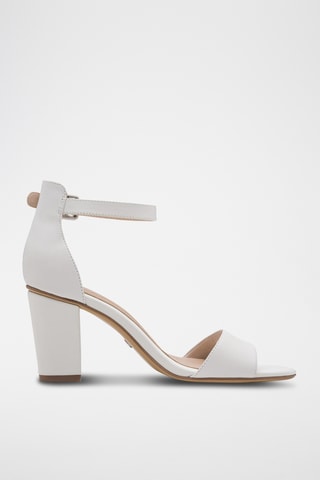 Sandales à talons en cuir - Blanc