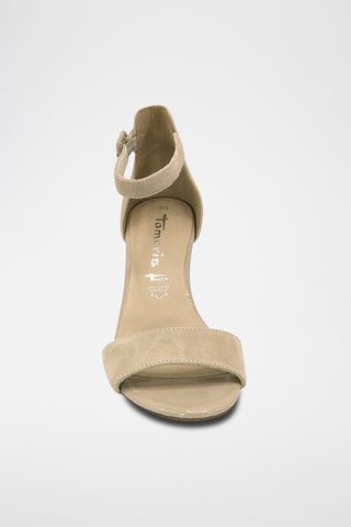 Sandali con tacco in pelle scamosciata - Beige