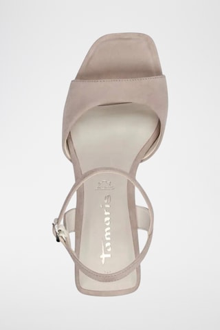Sandali con tacco in pelle scamosciata - Beige