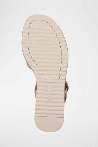 Sandali con zeppa in pelle scamosciata - Beige