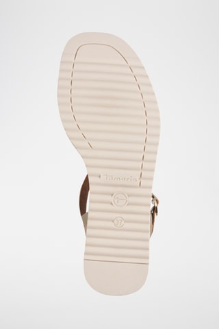 Sandali con zeppa in pelle - Dorato