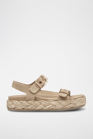 Sandales plateformes en nubuck - Beige