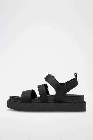 Sandales plateformes en cuir - Noir