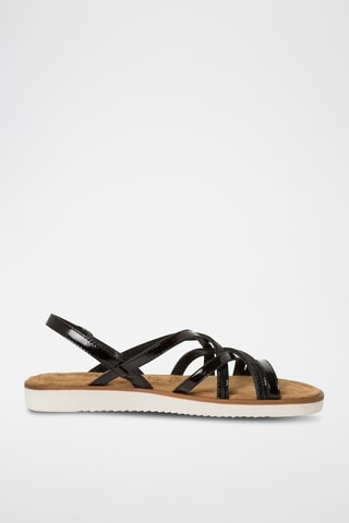 Sandales en cuir verni - Noir
