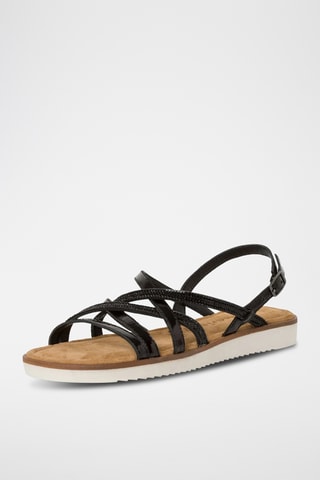 Sandales en cuir verni - Noir