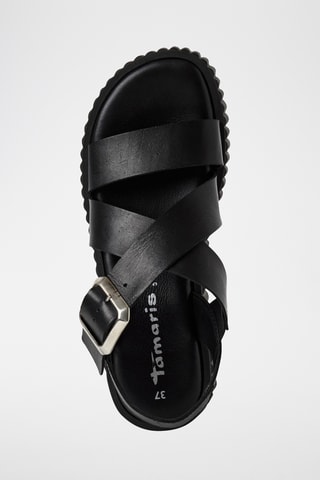 Sandales plateformes en cuir - Noir