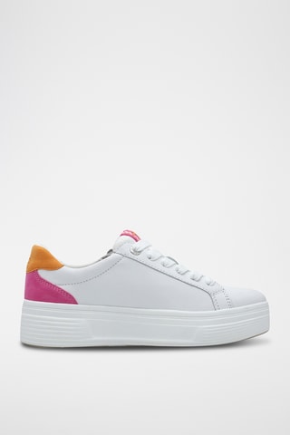 Sneakers in pelle - Bianco e arancione